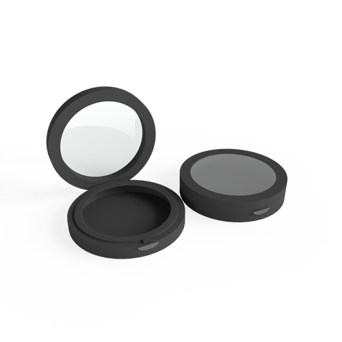 Mineral Based Pressed Face Powder (Round Matte Black Compact)